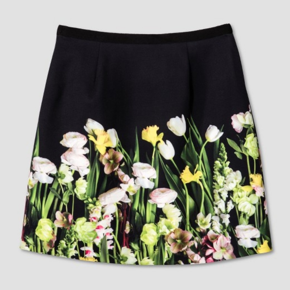 Victoria Beckham Target Women Floral Skirt Black